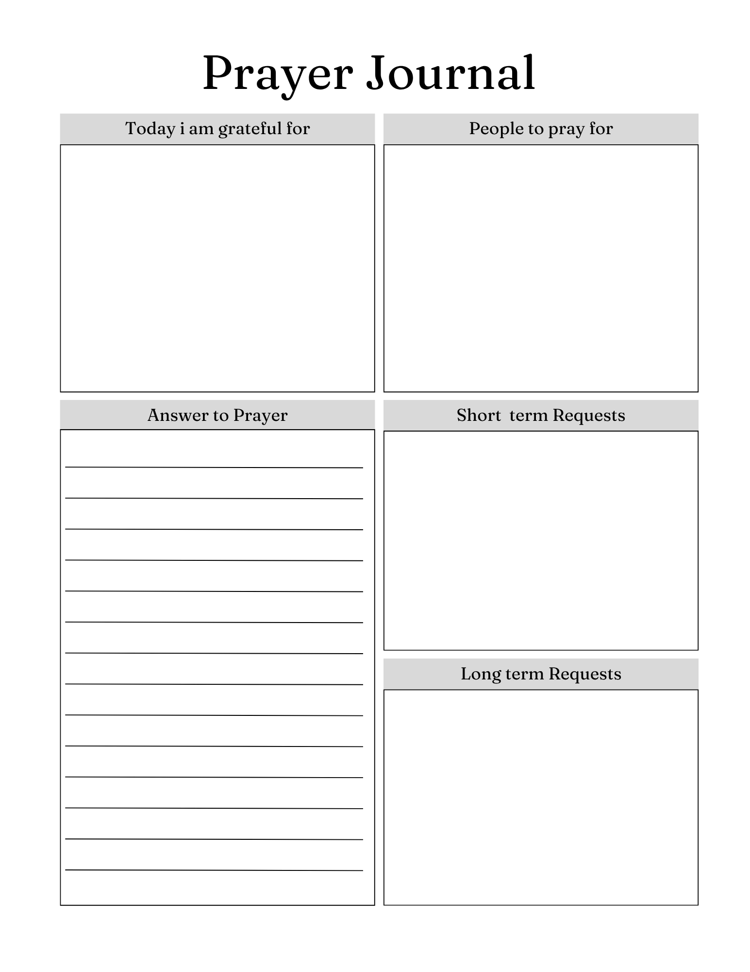 Daily Prayer Journal