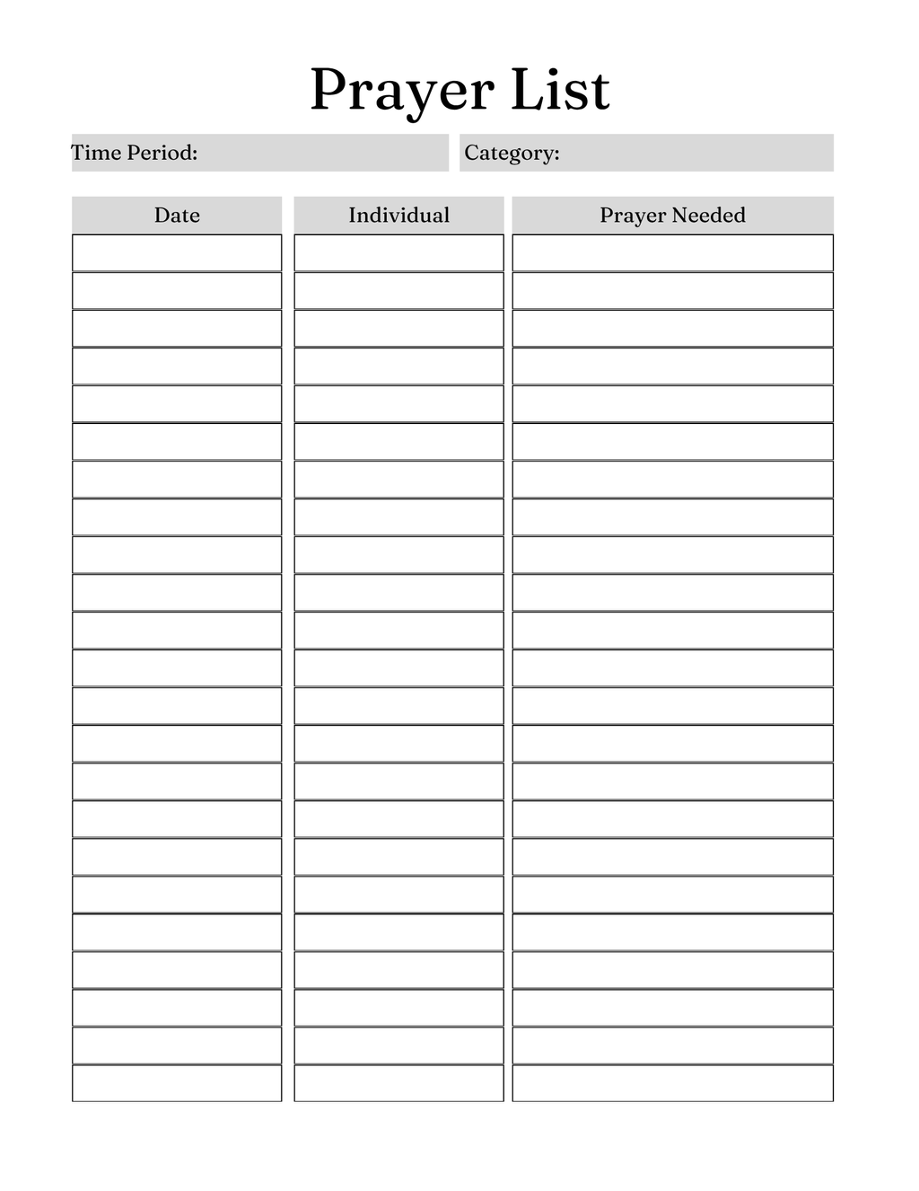 Daily Prayer Journal