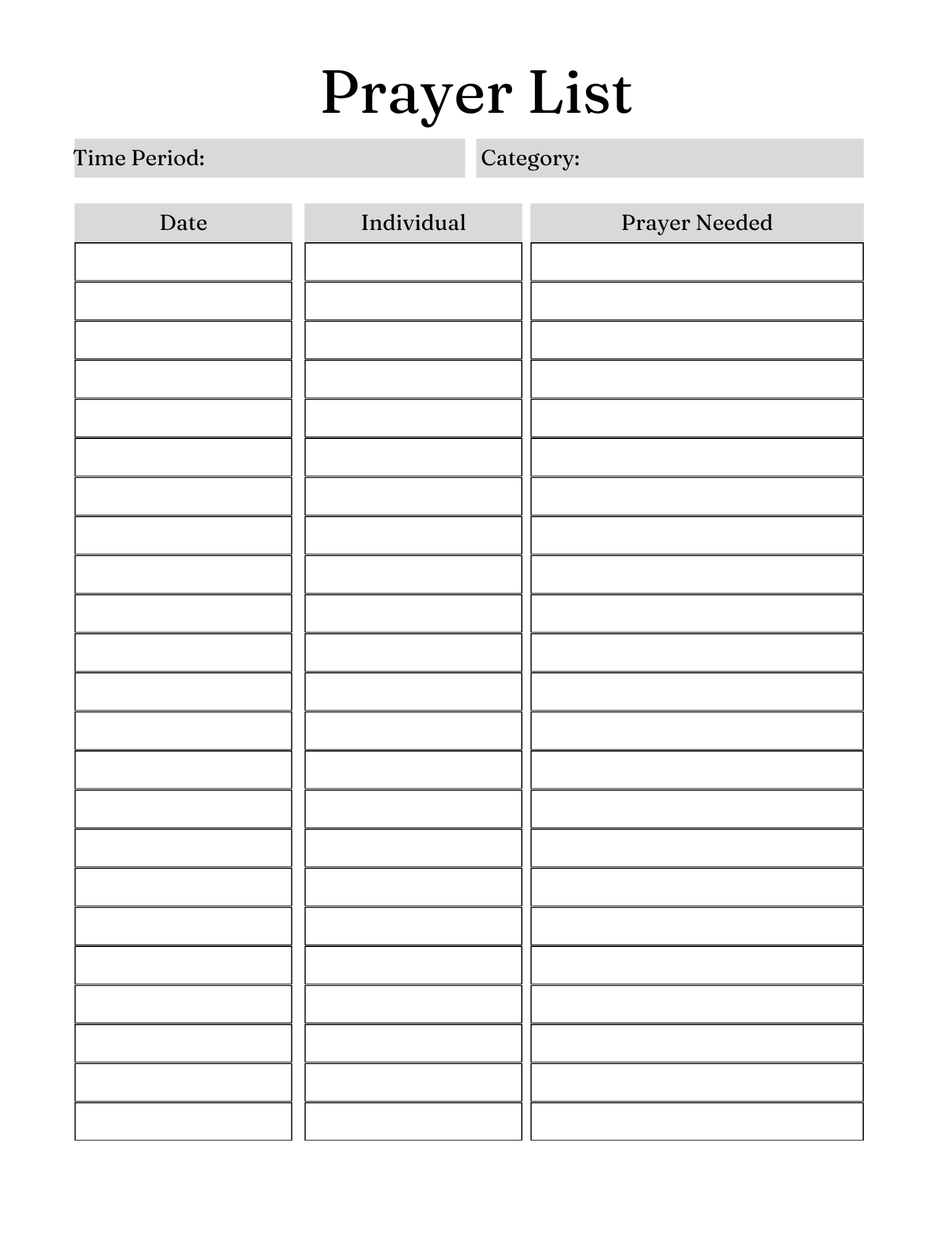 Daily Prayer Journal